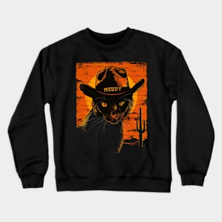 Cat Cowboy Meow-riffic Marshal Crewneck Sweatshirt